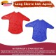 Kids Art Aprons (Red & Blue, Set of 2) – 65 cm, Waterproof with Sleeves & Elastic Cuffs for Painting & Cooking