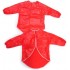 Kids Art Apron (Red) – 42cm, Waterproof with Sleeves & Cuffs for Painting & Cooking
