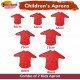Kids Art Apron Combo (Red, Set of 7) – 46–86cm, Waterproof with Sleeves & Cuffs for Painting & Cooking