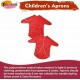 Kids Art Apron Combo (Red, Set of 7) – 46–86cm, Waterproof with Sleeves & Cuffs for Painting & Cooking