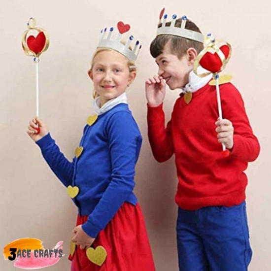 Make-Your-Own Paper Crowns (Set of 12) White  – 18cm, DIY Craft Kit for Parties & Celebrations