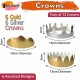 Make-Your-Own Paper Crowns (Set of 12) 6 Gold and 6 Silver  – 18cm, DIY Craft Kit for Parties & Celebrations	