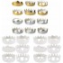 Make-Your-Own Paper Crowns (Set of 24) 6 Gold, 6 Silver and 12 White – 18cm, DIY Craft Kit for Parties & Celebrations
