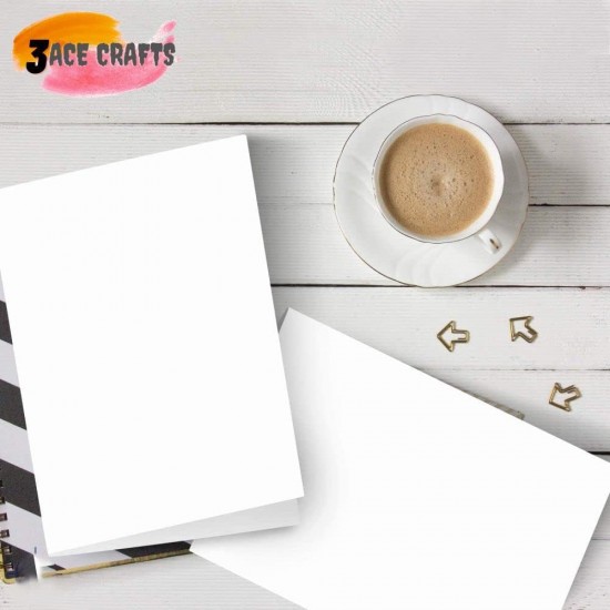 White Blank Cards & Envelopes (Pack of 10) - A4 – Cardmaking Kit for All Occasions