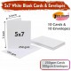 White Blank Cards & Envelopes (Pack of 10) - 5 x 7 Inch – Cardmaking Kit for All Occasions