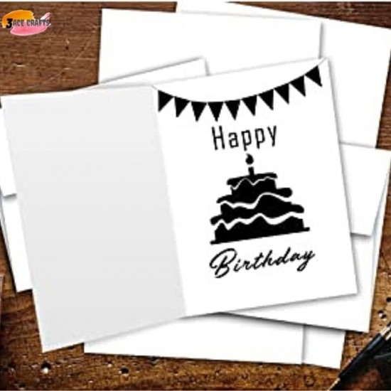 White Blank Cards & Envelopes (Pack of 10) - 5 x 7 Inch – Cardmaking Kit for All Occasions