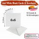 White Blank Cards & Envelopes (Pack of 10) - 6 x 6 Inch – Cardmaking Kit for All Occasions