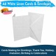 White Blank Cards & Envelopes (Pack of 10) - A6 Linen– Cardmaking Kit for All Occasions