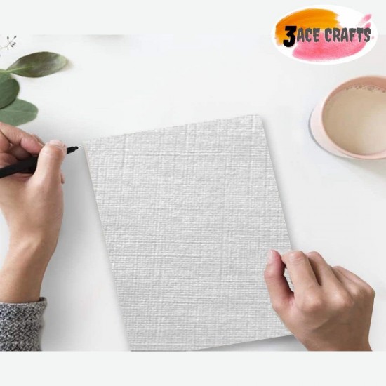 White Blank Cards & Envelopes (Pack of 10) - A6 Linen– Cardmaking Kit for All Occasions