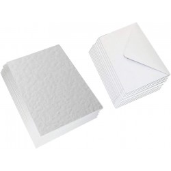 White Blank Cards & Envelopes (Pack of 10) - C5 Hammered – Cardmaking Kit for All Occasions