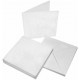 White Blank Cards & Envelopes (Pack of 10) - Square Linen 150mm – Cardmaking Kit for All Occasions