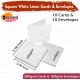 White Blank Cards & Envelopes (Pack of 10) - Square Linen 150mm – Cardmaking Kit for All Occasions