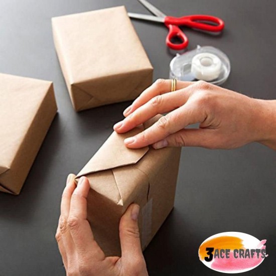 Kraft Paper Rolls (Pack of 3), Brown, 8m x 50cm, – Perfect for Wrapping Gifts, Bouquets, Posters & DIY Crafts