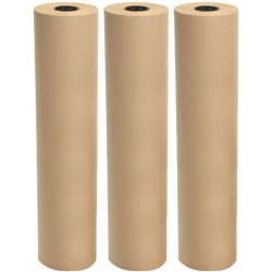 Kraft Paper Rolls (Pack of 3), Brown, 8m x 50cm, – Perfect for Wrapping Gifts, Bouquets, Posters & DIY Crafts