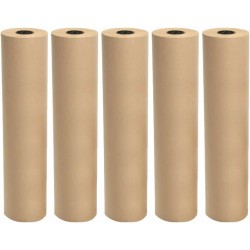 Kraft Paper Rolls (Pack of 5), Brown, 8m x 50cm, – Perfect for Wrapping Gifts, Bouquets, Posters & DIY Crafts