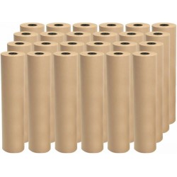 Kraft Paper Rolls (Pack of 24), Brown, 8m x 50cm, – Perfect for Wrapping Gifts, Bouquets, Posters & DIY Crafts