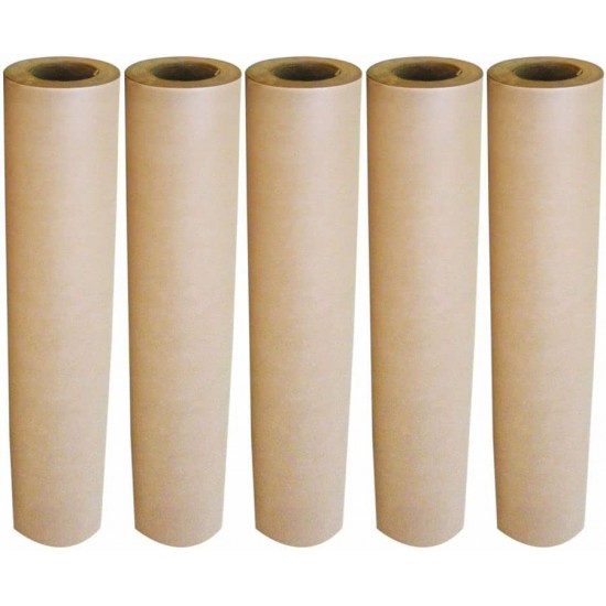Kraft Wrapping Rolls – (Pack of 5 ), Brown, 4m x 70cm, 60gsm – Eco-Friendly Wrapping for Gifts, Parcels, Crafts & Table Covers