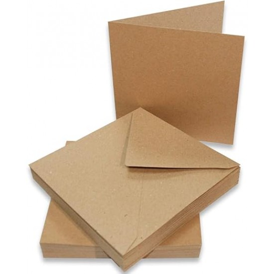 Kraft Cards & Envelopes (Pack of 50),Brown, 2048, 5 x 7" Ideal For All Types Of Card Making