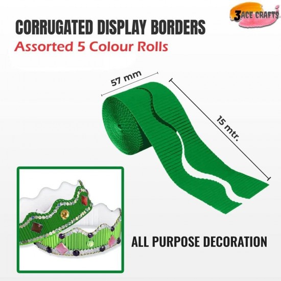 Corrugated Border Rolls - Pack of 5 (Classic) – 57mm x 15m