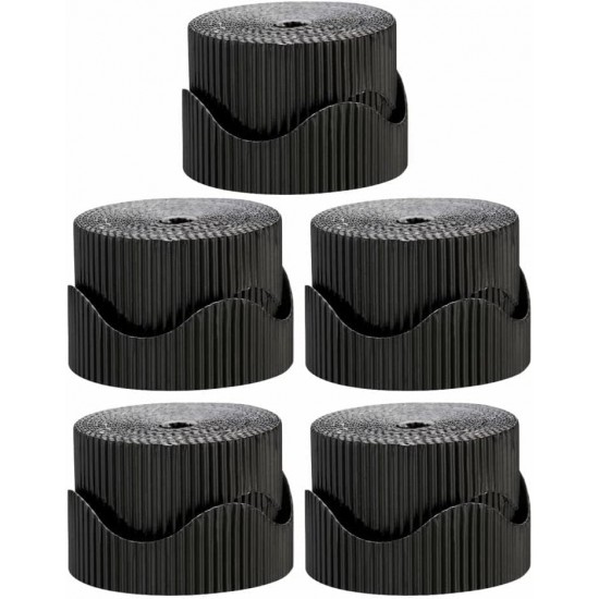 Corrugated Border Rolls - Pack of 5 (Black) – 57mm x 15m