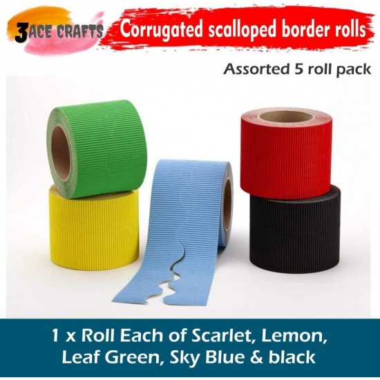 Corrugated Border Rolls - Pack of 5 (Classic) – 57mm x 15m