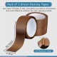 Brown Packing Tape - Pack of 18 | Low Noise, Water Resistant, Strong Adhesive | 48mm x 66m	
