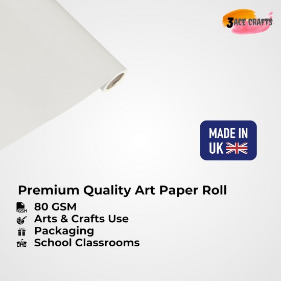 Display Paper Roll ( Soft White) – 76cm x 10m, Great for Classrooms, Gift Wrap & Creative Projects