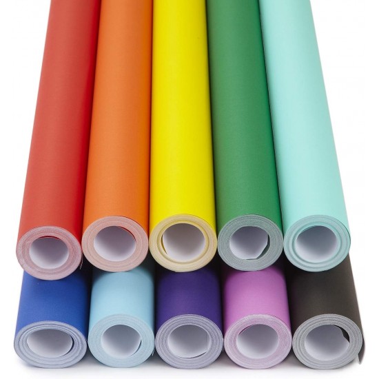 Poster Paper Roll (Pack of 3) – Fire Orange, Ultra Blue & Sky, 10m x 76cm, Ideal for Art, Gift Wrap & Decor