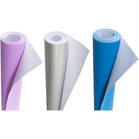 Poster Paper Roll (Pack of 3) – Lilac, Silver & Azure, 10m x 76cm, Ideal for Art, Gift Wrap & Decor