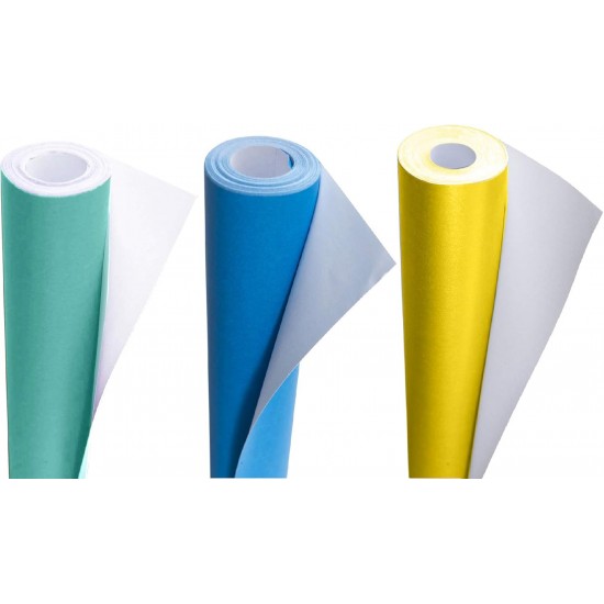 Poster Paper Roll (Pack of 3) – Papermint, Azure & Buttercup, 10m x 76cm, Ideal for Art, Gift Wrap & Decor