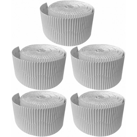 Corrugated Border Rolls - Pack of 5 (White) – 57mm x 15m