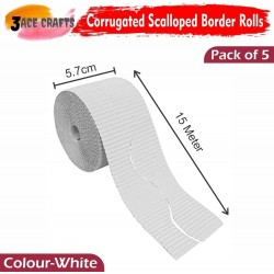Corrugated Border Rolls - Pack of 5 (White) – 57mm x 15m
