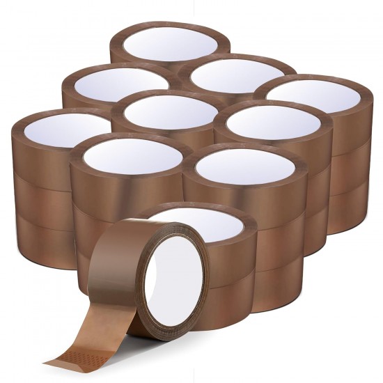 Brown Packing Tape - Pack of 30 | Low Noise, Water Resistant, Strong Adhesive | 48mm x 66m	