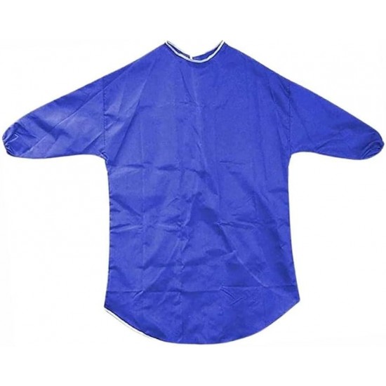 Kids Art Apron (Blue) –70 cm, Waterproof with Half Sleeves & Elastic Cuffs for Painting & Cooking