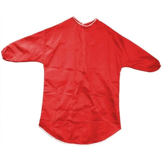 Kids Art Apron (Red) – 65 cm, Waterproof with Half Sleeves & Elastic Cuffs for Painting & Cooking