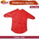 Kids Art Apron (Red) – 60cm, Waterproof with Half Sleeves & Elastic Cuffs for Painting & Cooking