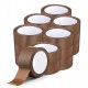 Brown Packing Tape - Pack of 18 | Low Noise, Water Resistant, Strong Adhesive | 48mm x 66m	