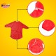 Kids Art Apron (Red) – 65 cm, Waterproof with Half Sleeves & Elastic Cuffs for Painting & Cooking