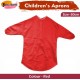 Kids Art Apron (Red) – 80 cm, Waterproof with Half Sleeves & Elastic Cuffs for Painting & Cooking