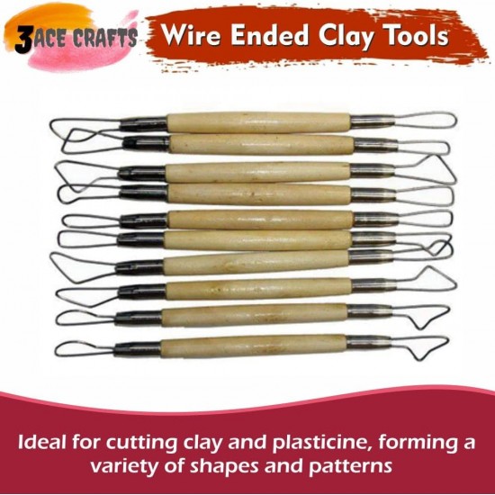 Wire-Ended Clay Tools (Pack of 50)– Double-Ended Sculpting Cutters for Pottery & Craft