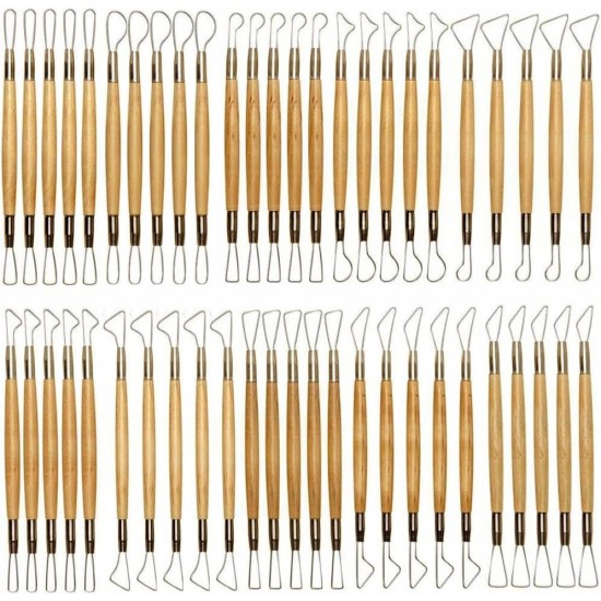 Wire-Ended Clay Tools (Pack of 50)– Double-Ended Sculpting Cutters for Pottery & Craft