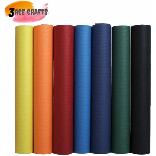 Kraft Wrapping Paper Roll - 3m, (Light Brown) Perfect for Gift Packing, Art and Craft, Floor Covering, Table Runner and Other Occasions