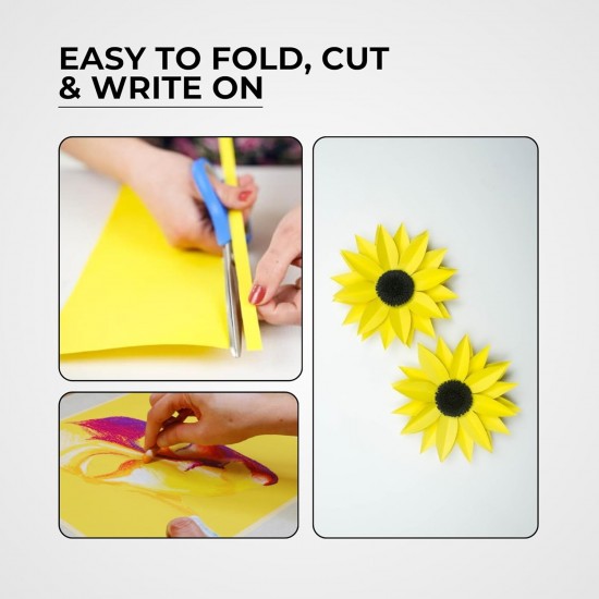 Neon Poster Paper Rolls (Neon Yellow) – 76cm x 10m, Fluorescent Sheets for Wrapping, Art, Party & Décor