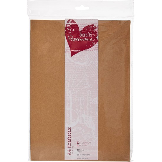 Cardboard A4 Kraftstax (Pack of 25), Brown, suitable for any craft project