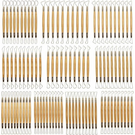 Wire-Ended Clay Tools (Pack of 100)– Double-Ended Sculpting Cutters for Pottery & Craft