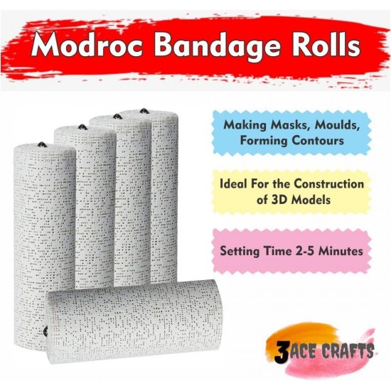 Modroc Plaster Bandage Rolls – (Pack of 6 ), 15cm X 2.75m, Ideal for Moulding, Casting & Papier Mache