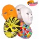 White Paper Fibre Face Mask (Pack of10) - Eco-Friendly Cane Fibre Ideal for Painting with Crayons, Felt pens ,Halloween Parties & DIY Activities