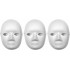 White Paper Fibre Face Mask (Pack of 3) - Eco-Friendly Cane Fibre Ideal for Painting with Crayons, Felt pens ,Halloween Parties & DIY Activities