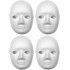 White Paper Fibre Face Mask (Pack of 4) - Eco-Friendly Cane Fibre Ideal for Painting with Crayons, Felt pens ,Halloween Parties & DIY Activities