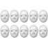 White Paper Fibre Face Mask (Pack of10) - Eco-Friendly Cane Fibre Ideal for Painting with Crayons, Felt pens ,Halloween Parties & DIY Activities